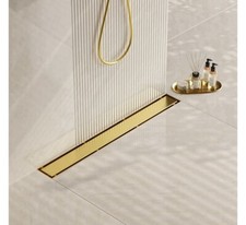 Neodrain 24 Inch Linear Shower Drain Brushed Stainless Steel Grate Modern Design