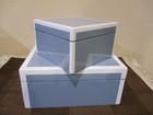 Gray/White Nesting Square & Rectangle Lacquer Storage Boxes (2pc)