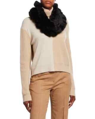 $695 Gorski Mink Fur Knit Infinity Scarf