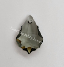 Swarovski Crystal Black Diamond 22mm Baroque 6090 Pendant; Silver Gray