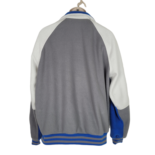 Giacca Nike vintage uomo XL grigia etichetta pile varsity cappotto snap davanti anni 80 90 blu - Foto 11 di 15