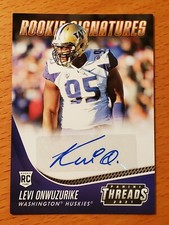 2021 Chronicles Draft Threads Rookie Auto Orange #9 Levi Onwuzurike Washington