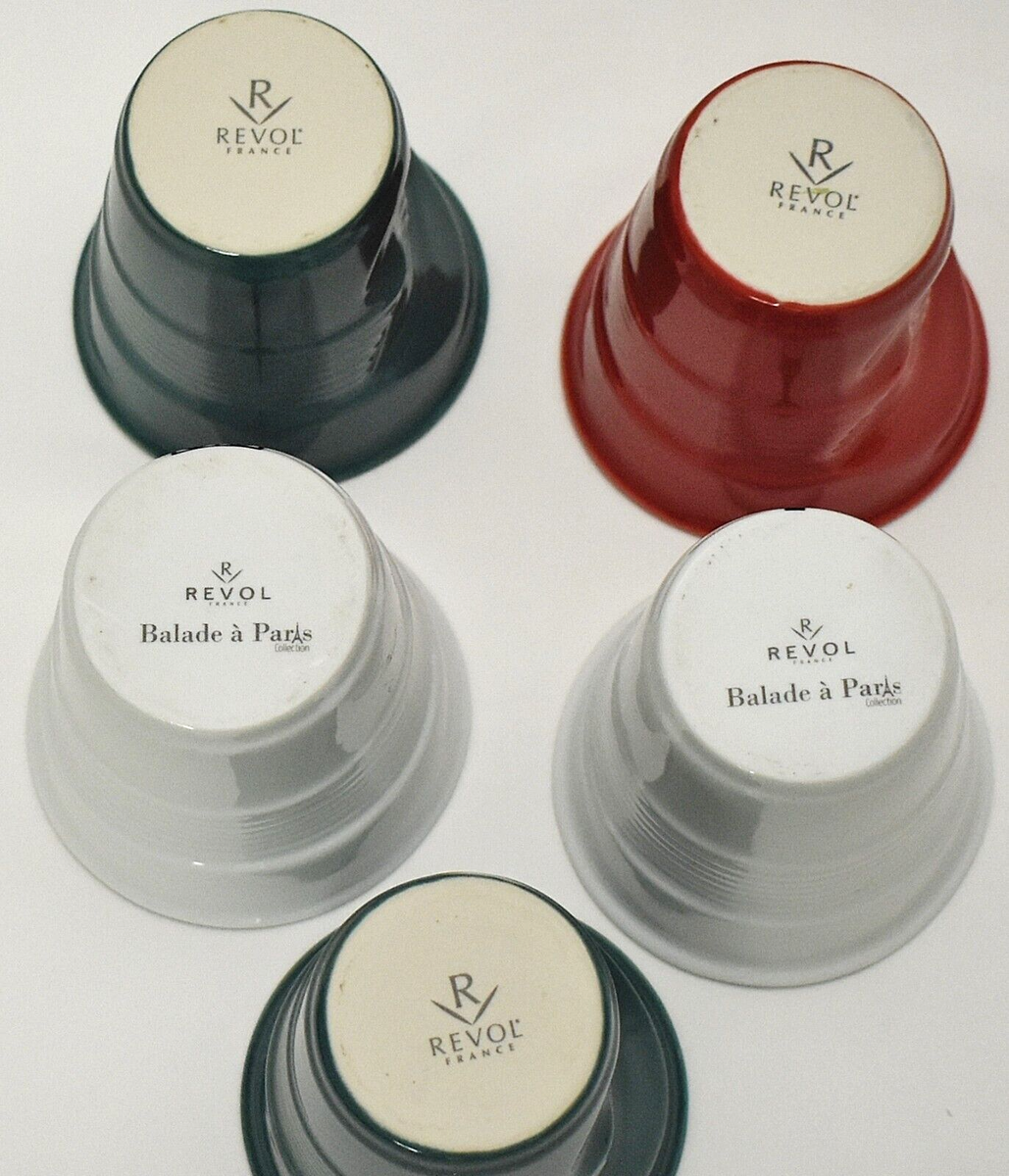 REVOL France Set Of 5 Handmade Porcelain 6-1/4 ounce REVOL France Set Of 5 Handmade Porcelain 6-1/4 ounce