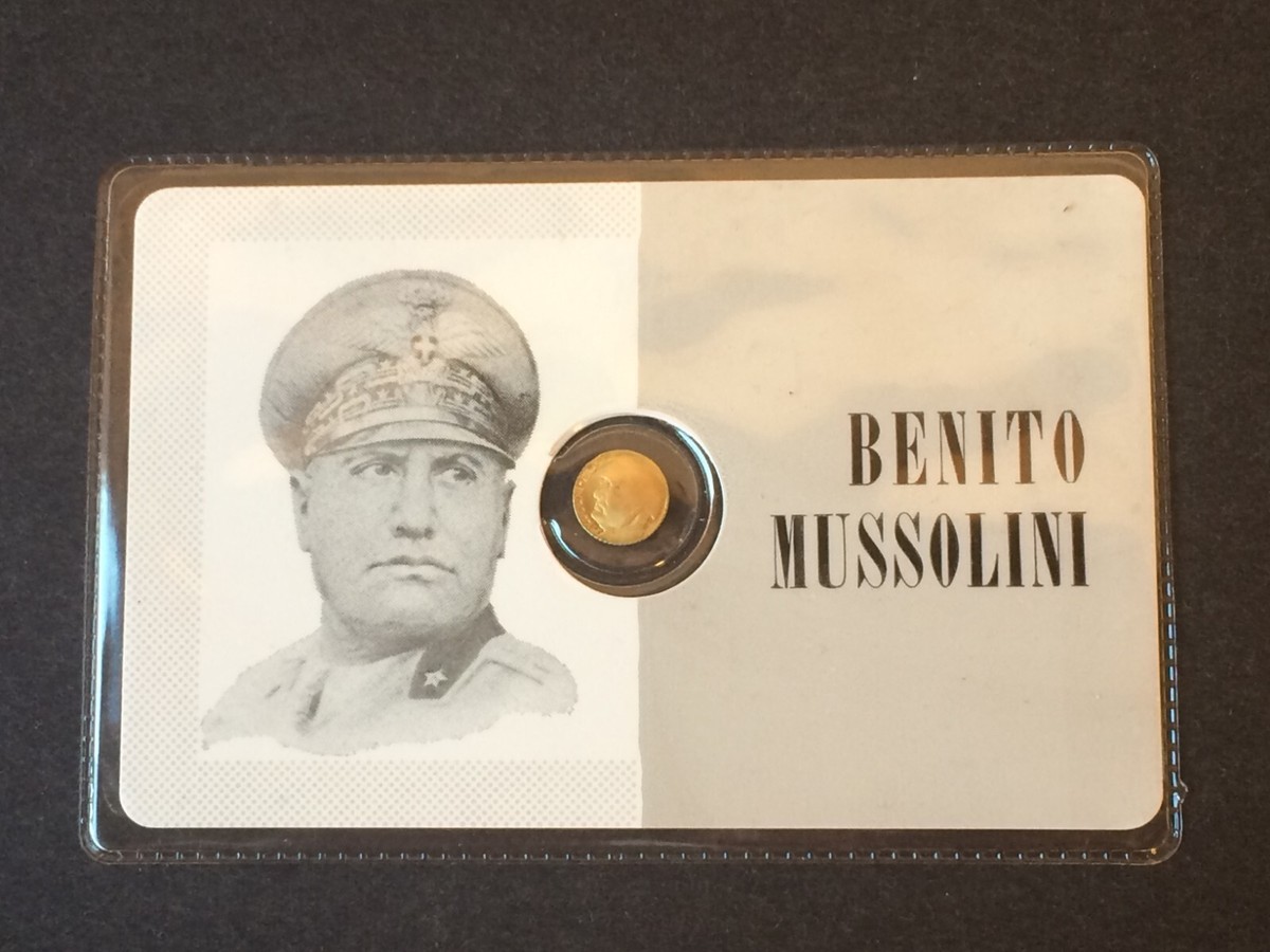 BENITO MUSSOLINI ITALIAN LEADER 1883-1945 GOLD COIN TOKEN W