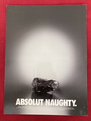 Absolut Vodka Sweden  Absolut Naughty  Coal 2007 Print Ad - Great to Frame!