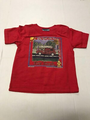 Gerber Childrenswear - Fire Truck - Short Sleeve Tee - Red - Size 2