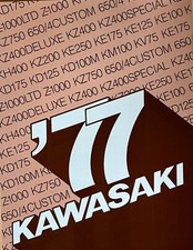 1977 Kawasaki full-line foldout brochure-literature-poster (11" x 17") No KX's