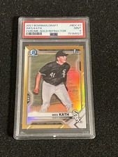 Wes Kath 2021 Bowman Chrome Draft Gold Refractor #d /50 PSA 9 White Sox Low Pop