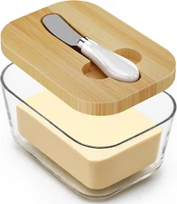 XCC Large Glass Butter Dish with Lid, Upgraded the Capacity to Holds 1Lb of Butt