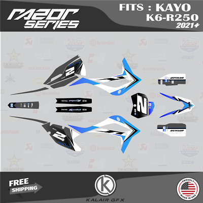 Graphics Kit for KAYO K6-R 250 Dirt Bike (2021+) Razor Series - Fade