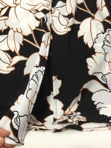 APT9 M Long Black Floral Polyester Flared Button Front & Slit Side Zip Skirt - Picture 15 of 18