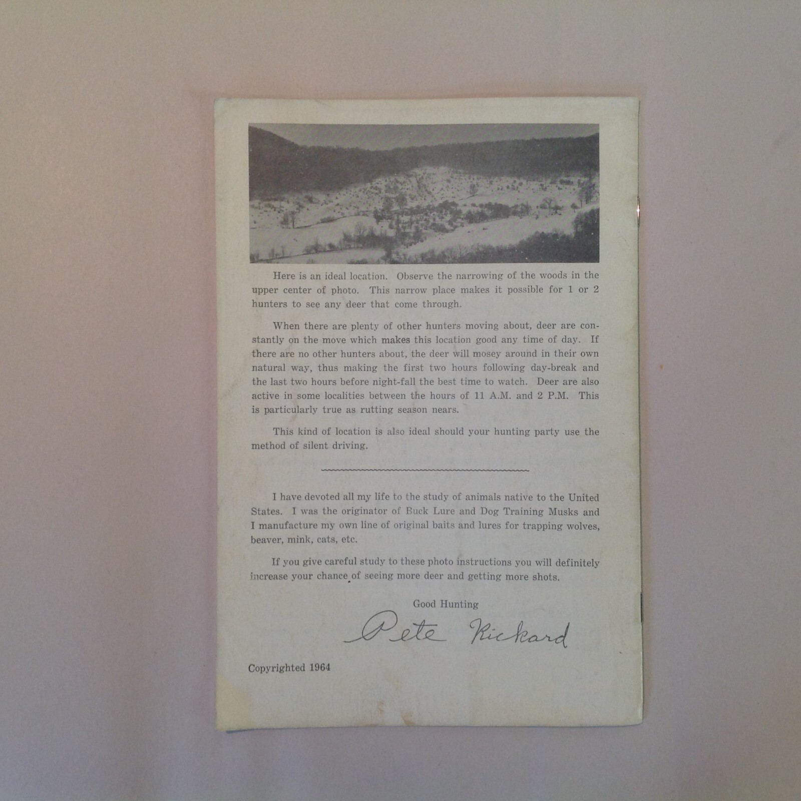 Vintage 1964 Blinds For Hunters Pete Rickard Hunter Trapper Guide Tips Tricks