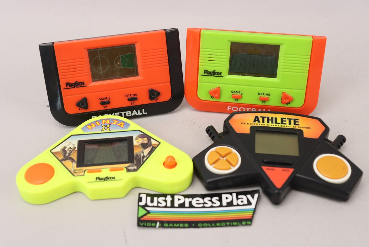 Lot of 4 VTG 80s Playtime Handheld LCD Games Ninja Athlete
