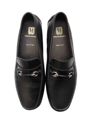 NEW Bruno Magli Poggia Black Horse Bit Driver Loafers SHOES Men's Size 9.5M