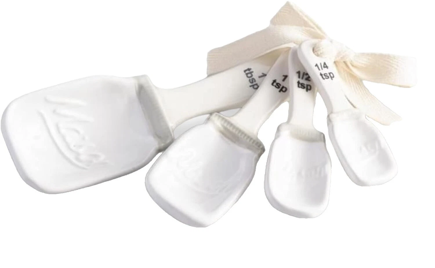 White Ceramic Measuring Measuring Spoons Sets