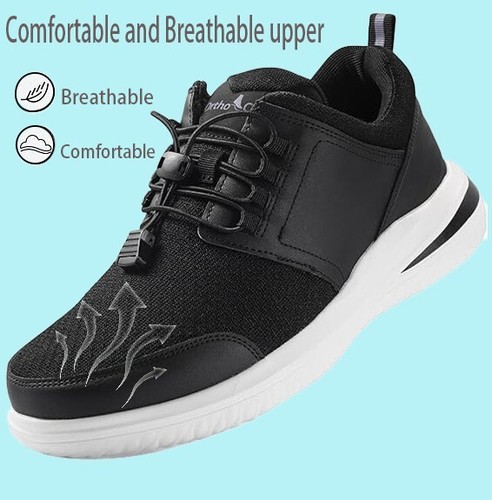 Men's Walking Shoes Diabetic Swollen Feet Arch Support Plantar Fasciitis Shoes - Afbeelding 3 van 17