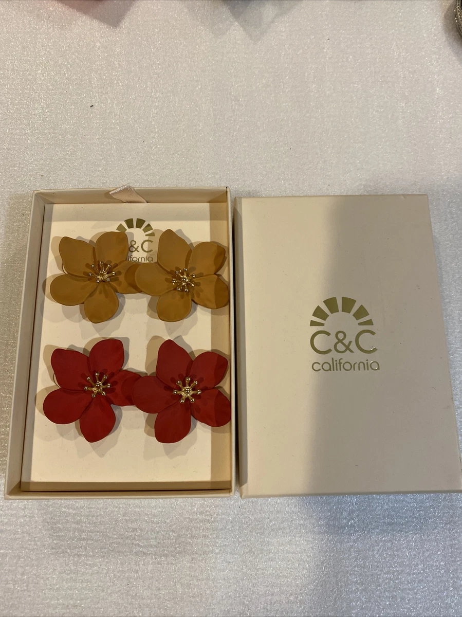 C C CALIFORNIA Set of 2 Flower Earrings NEW eBay