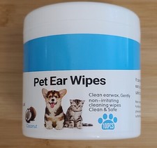100 Counts Pet Ear Cleaner Finger Wipes for Dogs and Cats, Dog Ear Wipes Remove