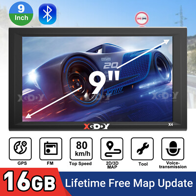 XGODY 9 Zoll GPS Navi Navigationsgerät Auto LKW Mit Bluetooth EU 48 Länder Karte