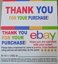 for eBay Seller Thank You Cards Your Purchase Order Notes Sets 100.