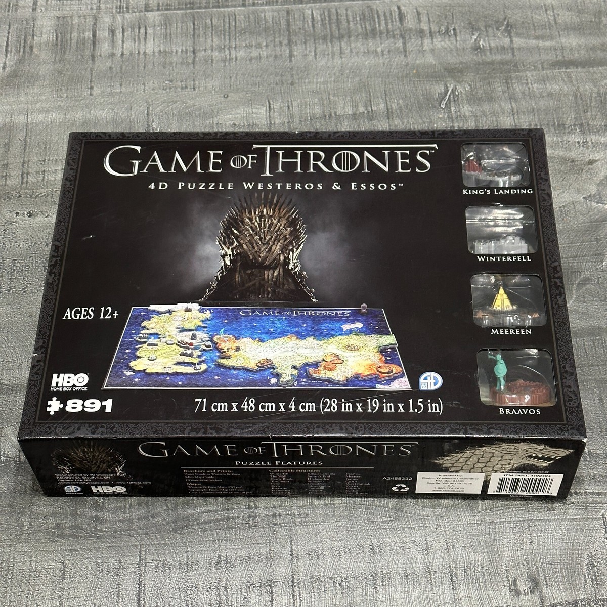 GAME OF THRONES 4D PUZZLE OF WESTEROS ESSOS *COLLECTORS ITEM*