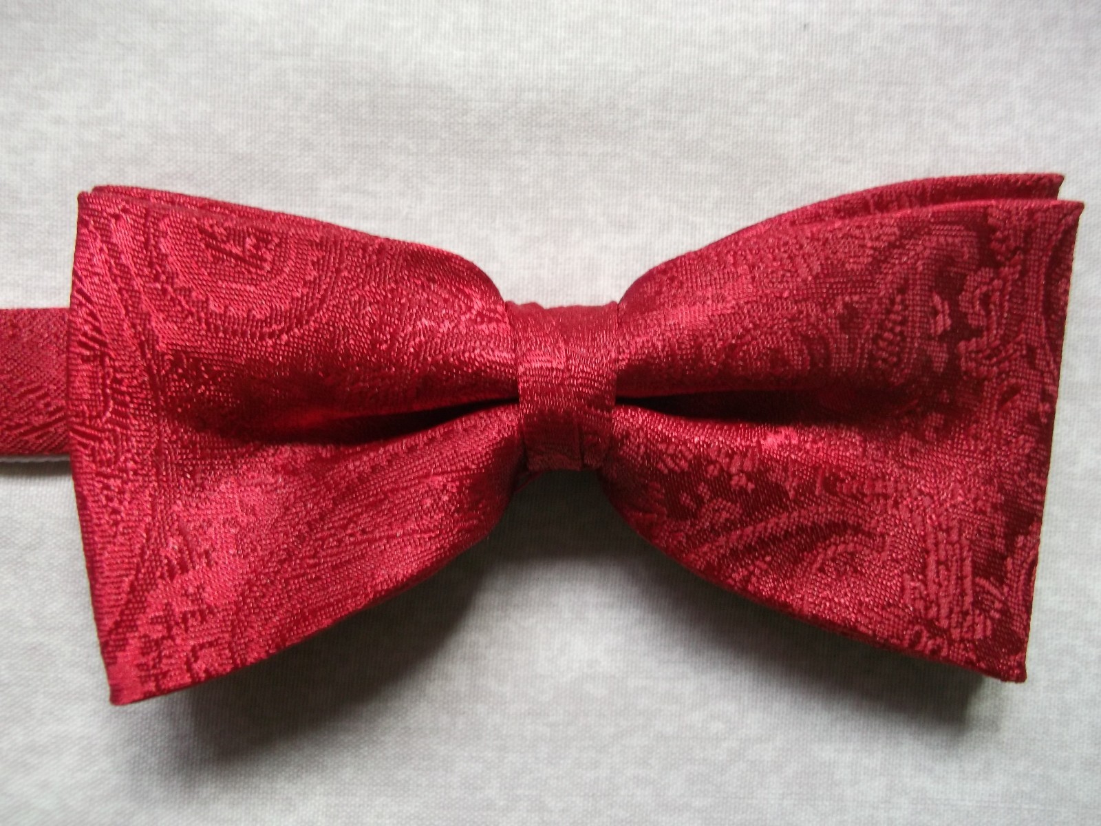 Vintage Bow Tie Dickie Bowtie Retro Adjustable SHIMMERY DARK RED Mens