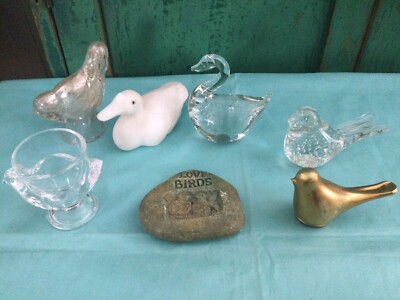 Vtg Lot of 7 Assorted Small Bird Figurine Knick Knacks