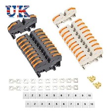 20PCS Compact DIN Rail Terminal Blocks Kit  Circuit Inline