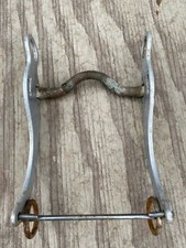 Used/vintage 5" Sil-Tip Western med port curb bit w/copper wrap, aluminum cheek