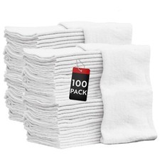 Auto Mechanic Shop Towels 100 Pack Bulk Rags 100 Cotton Commercial Grade Sho...