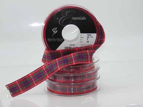 Berisfords Scottish Tartan Ribbon 25m Reel - Choice of 4 Widths and 17 Patterns - Picture 4 of 18