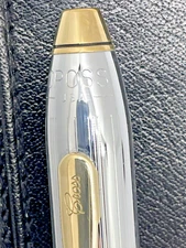 Cross Townsend Medalist Ballpoint 23Kt GT new Leather Pouch Extra refill USA