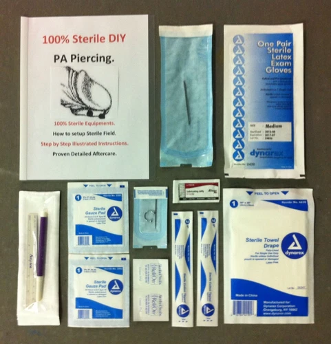 Sterilized 10G PA Piercing Kit with 6G RECEIVING TUBE with Horseshoe & Guide. - product listing photo