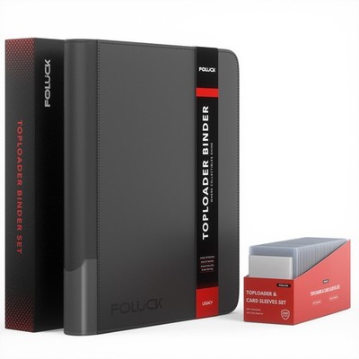 9 Pocket Top Loader Binder, Holds 252 Toploaders, 200Pcs Top Loaders & Card S...