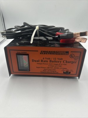Chicago Electric Power Tools 6V/12V 6 Amp Battery Charger Item 45005