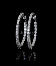 0.60 CTW Round Cut Lab-Grown Diamond Hoop Earrings ,IGI Certified,Birthday Gift