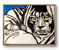 Original Art Doom 14x11 Graffiti Style Pop Art Painting On Canvas