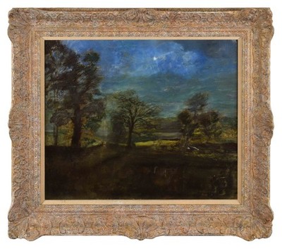 John Thompson (1924-2011) Original Öl ''Moonlit rural view'' - Studio Collection