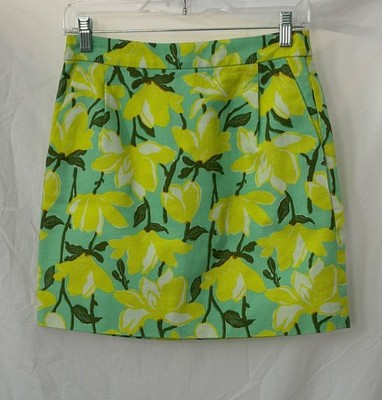 J.Crew Daffodil Magnolia Floral Straight Mini Skirt