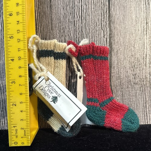 Two 4" Christmas Cove Designs 100% Maine Wool Handmade Christmas Stockings RARE - Picture 4 of 5