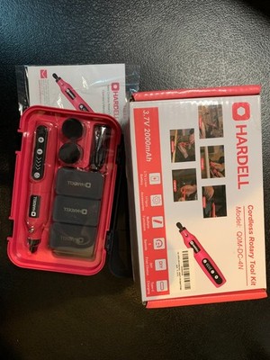 HARDELL 3.7V Mini Cordless Rotary Tool Kit 5 Speeds DIY 111 pcs (Pink) Q0M-DC-4N