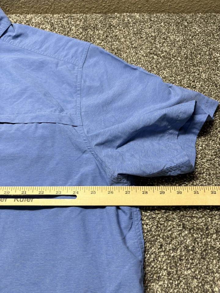 ExOfficio Shirt Mens XL Nylon Vented Outdoor Fishing Bug Blue - Image 4 of 4