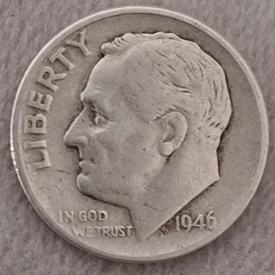 1946-P Roosevelt Dime 90% Silver | Ungraded
