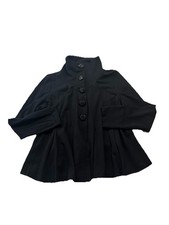 Joseph Ribkoff US 14 Swing Jacket Black Stretch Large Buttons 03002