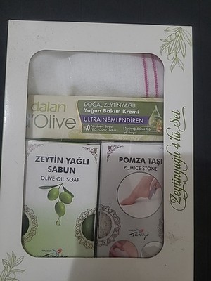 Dalan D'olive Geschenkset Neu Oliven SEIFE creme PEELING TUCH UND Bimsstein. OVP