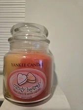 YANKEE CANDLE CANDY HEARTS SWIRL BLACK CHERRY AND VANILLA CUPCAKE CANDLE RARE