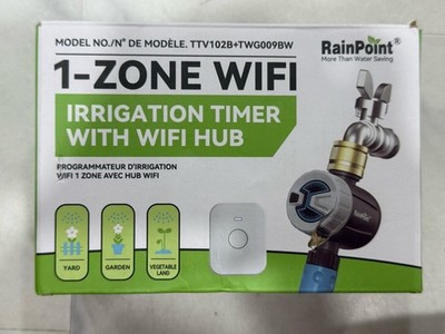 RainPoint 1 Zone Irrigation Timer Outdoor TTV102B+TWG009BW with Wifi HUB