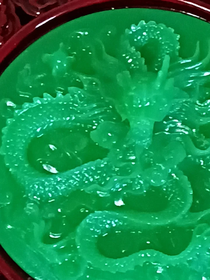 Pair Vintage Chinese Culture Faux Jade Wall Hangings Good Luck Charm B29 - Image 4 of 4