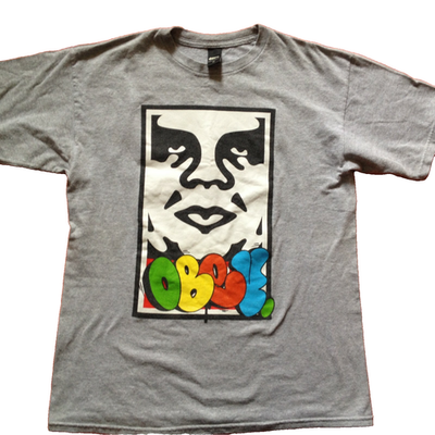 OBEY ANDRE THE GIANT FACE MEDIUM ORIGINAL MERCHANDISE T-SHIRT GRAY