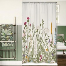 Riyidecor Stall Wildflower Small Half Shower Curtain 36Wx72H Inch Farmhouse F...